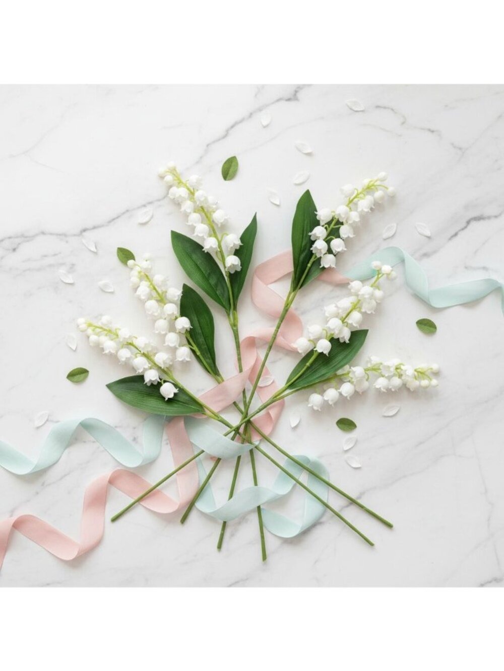 Artificial Lily Of The Valley Flowers 8 Stem Bunch Faux White Floral Bouquet - Picture 6 of 10